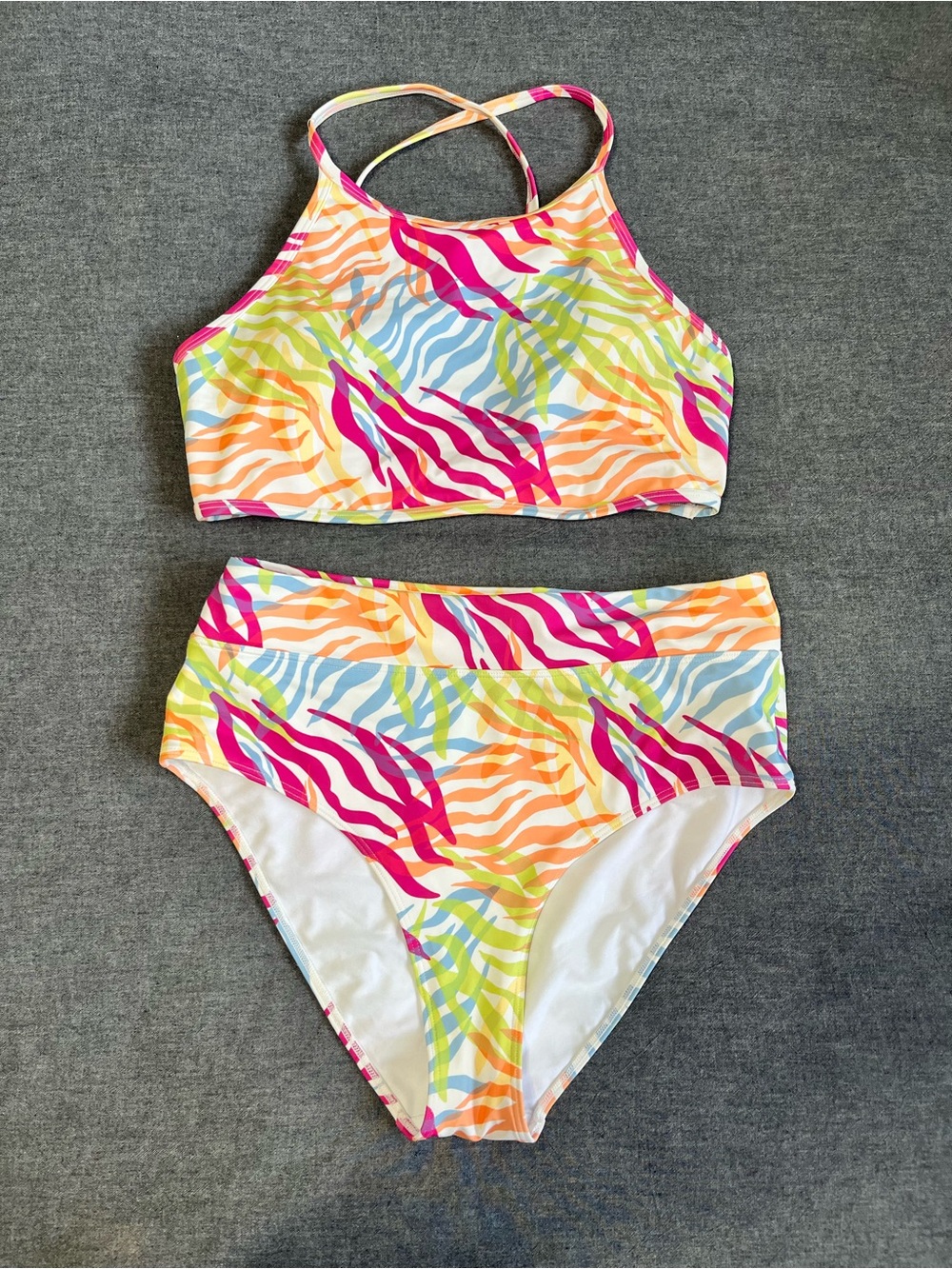 Joe Fresh Zebra Print High waisted Bikini medium
